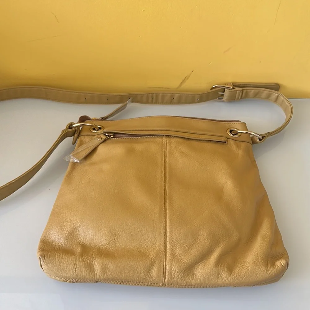 Sharif Leather Shoulder Crossbody Bag with Tote in Mustard Yellow NWOT